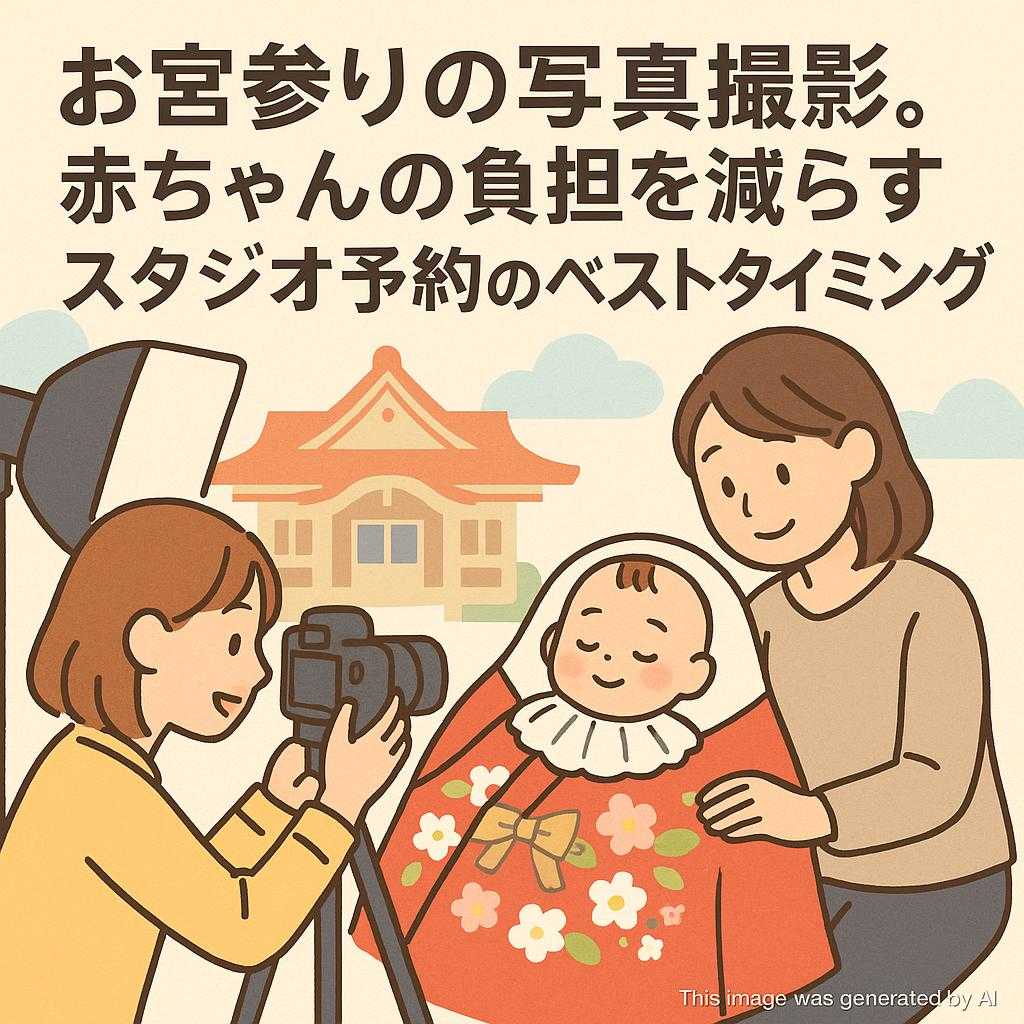 お宮参りの写真撮影。赤ちゃんの負担を減らすスタジオ予約のベストタイミング