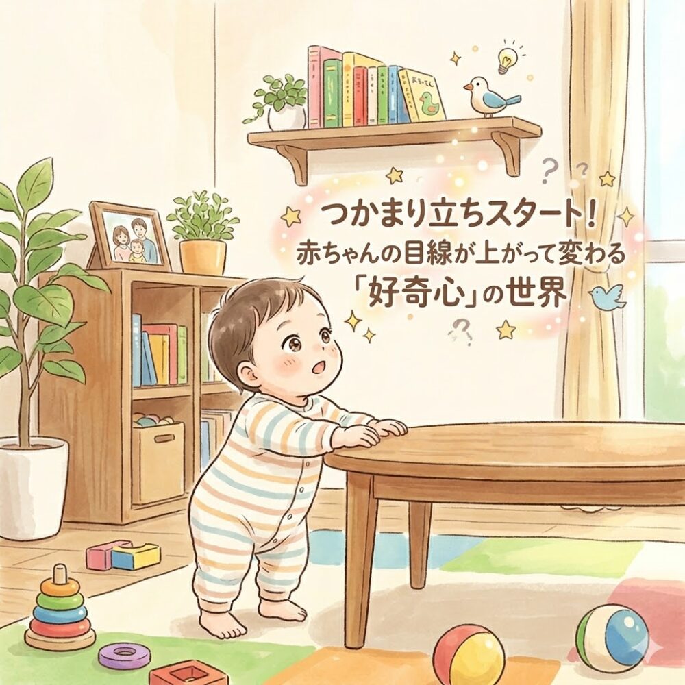つかまり立ちスタート！赤ちゃんの目線が上がって変わる「好奇心」の世界