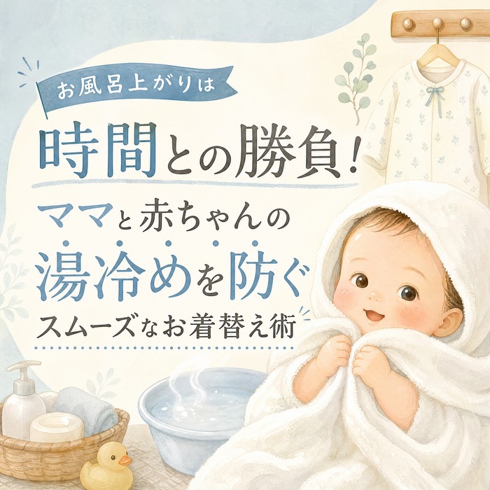 お風呂上がりは時間との勝負！ママと赤ちゃんの湯冷めを防ぐスムーズなお着替え術