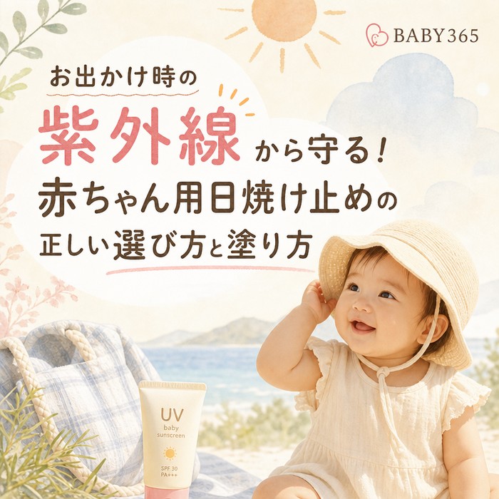 お出かけ時の紫外線から守る！赤ちゃん用日焼け止めの正しい選び方と塗り方