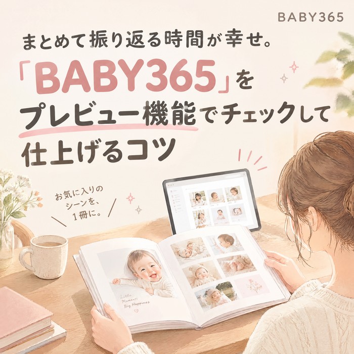 まとめて振り返る時間が幸せ。「BABY365」をプレビュー機能でチェックして仕上げるコツ