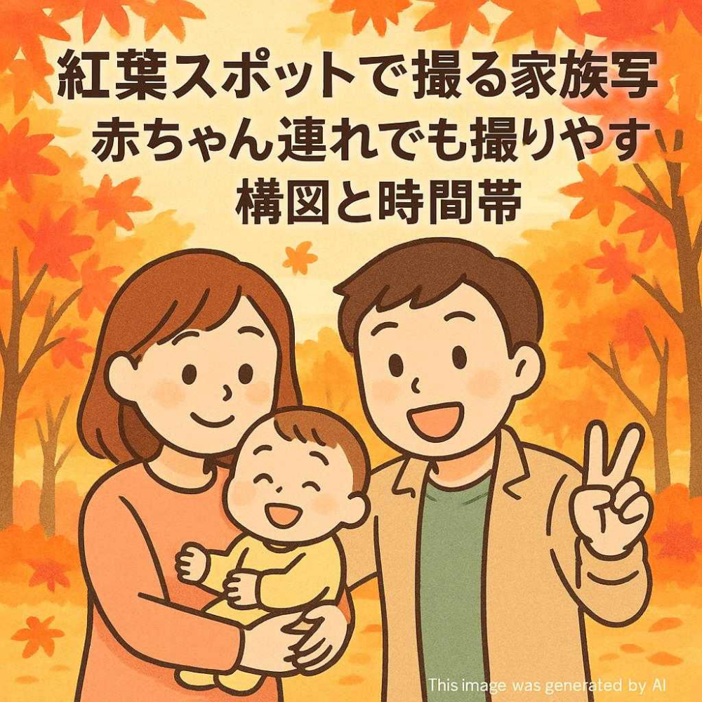 紅葉スポットで撮る家族写真。赤ちゃん連れでも撮りやすい構図と時間帯